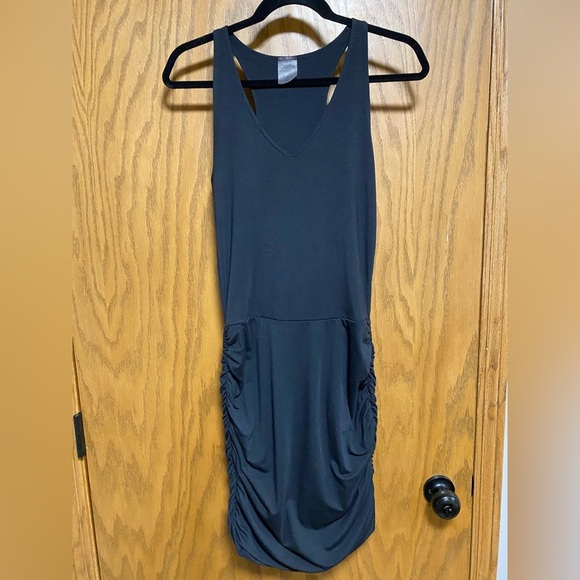 Calia Carrie Underwood Bodycon Halter Dress-Ruched Sides-Black Sz S - Picture 1 of 6